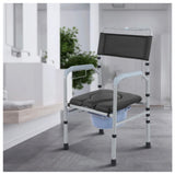 Adjustable Foldable Shower Toilet Bedside Commode Chair Toilet Aid Stool w/Potty