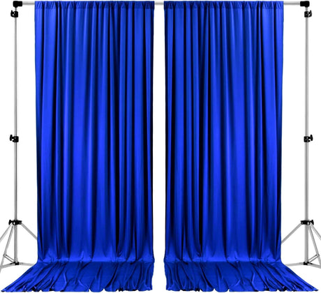 10 feet x 8 feet Polyester Backdrop Drapes Curtains Panels with Rod Pockets - Wedding Ceremony Party Home Window Decorations - Black (DRAPE-5X8-BLACK)