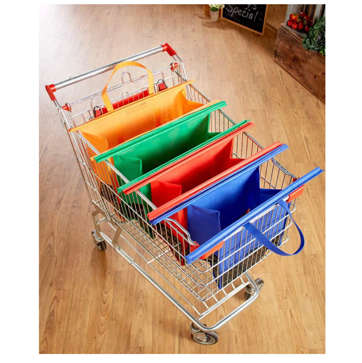 4-Piece Shopping Trolley Bags Organizer Set