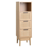 3 Chest of Drawers Rattan Storage Cabinet Side Table Display Book Shelf