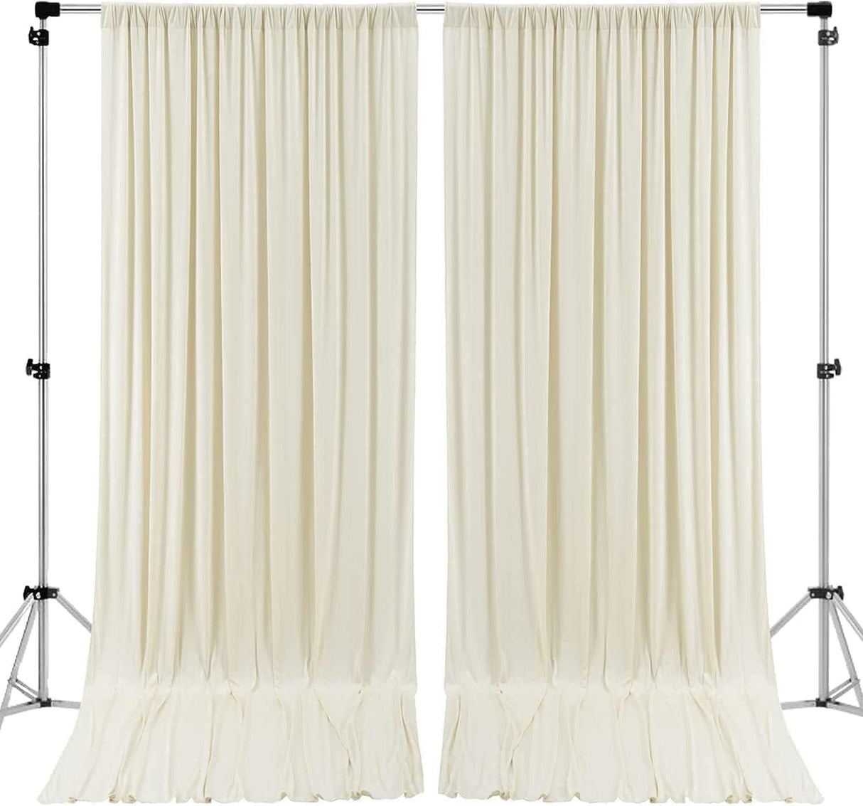 10 feet x 8 feet Polyester Backdrop Drapes Curtains Panels with Rod Pockets - Wedding Ceremony Party Home Window Decorations - Black (DRAPE-5X8-BLACK)