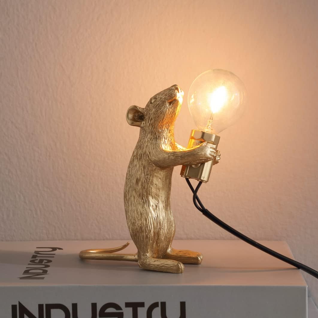 Mouse Shape Table Lamp, Desk Lamp, Night Lamp, Small Lamp, Resin Home Decor for Living Room, Bedroom, Kids Room