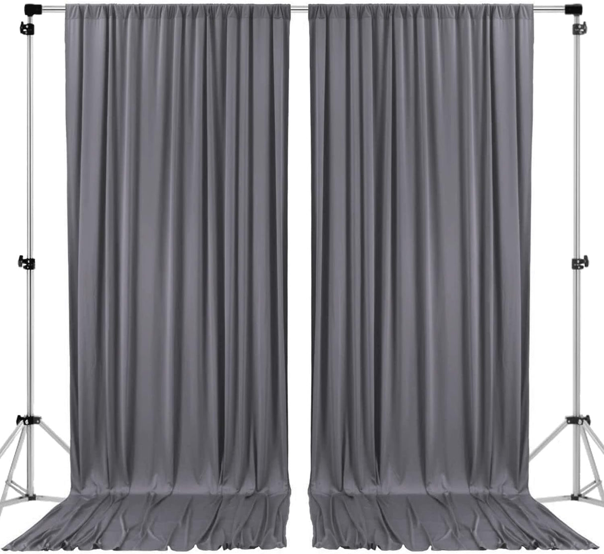 10 feet x 8 feet Polyester Backdrop Drapes Curtains Panels with Rod Pockets - Wedding Ceremony Party Home Window Decorations - Black (DRAPE-5X8-BLACK)