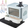 Cat Litter Box, Extra Large Litter Box, Foldable Top Exit Pet Boxes, Anti-Splashing Cat Kitty Litter Pan Easy Cleaning and Scoop | with Cat Litter Mat Litter Scoop Nail Clippers Pet Lint Roller