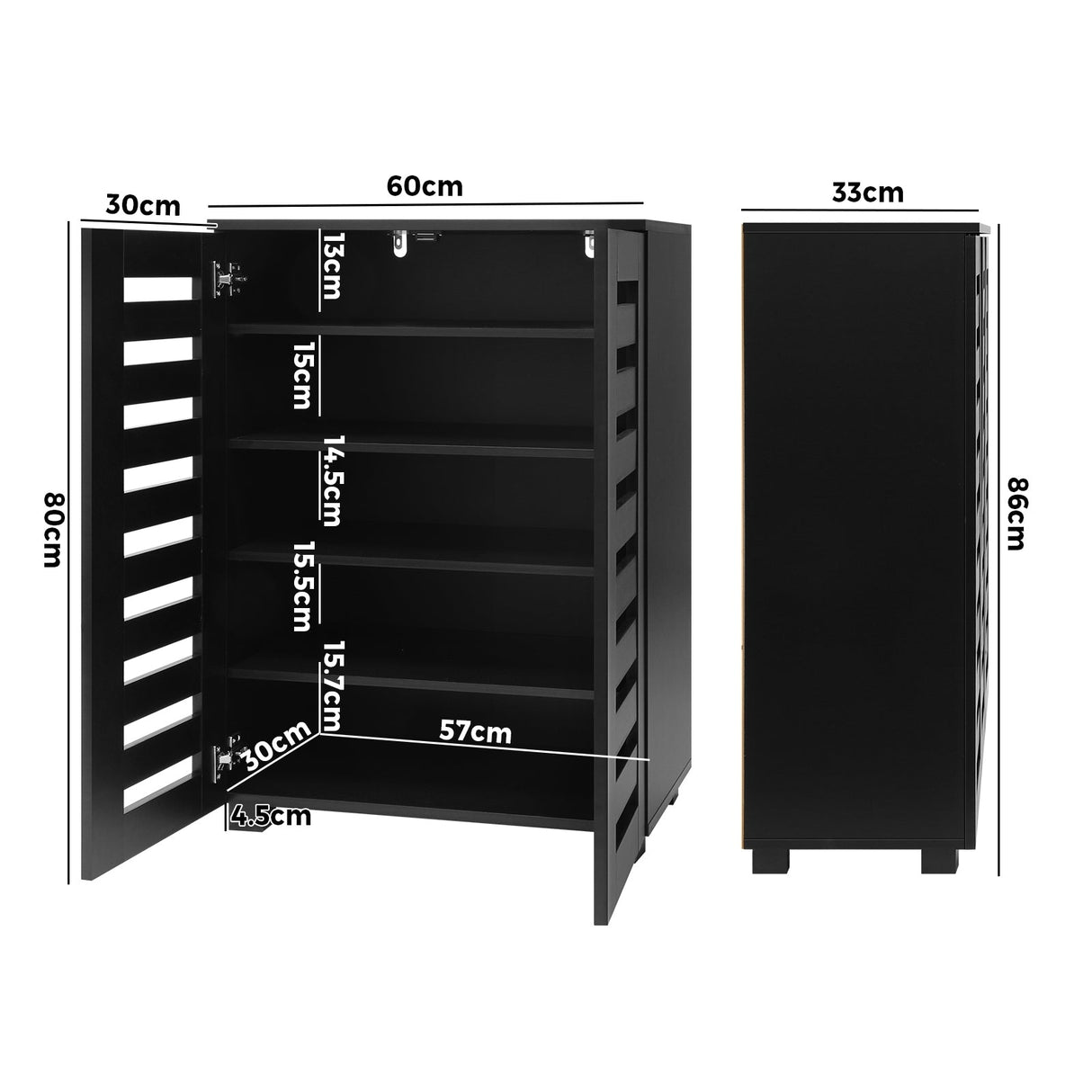 Shoe Cabinet Storage 2 Doors Shoes Rack Organiser Shelf Up to 20 Pairs