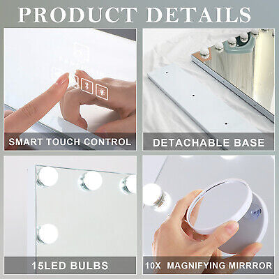 Bluetooth Vanity Makeup Mirror With Lights Hollywood LED Mirrors Wall