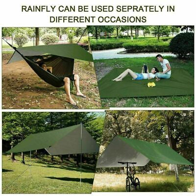 Camping Hammock with Rain Fly Tarp and Mosquito Net Tent Tree Straps, Portable