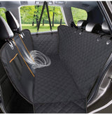 Dog Car Seat Cover, Waterproof Pet Seat Cover with Mesh Visual Window & Seat Belt Opening & Storage Pockets, Wear-Proof Dog Back Seat Hammock for Cars, Trucks and SUV - 147 x 137 cm