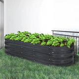 Garden Bed Planter Raised Coated Steel Vegetable Beds Oval 240x80x42cm