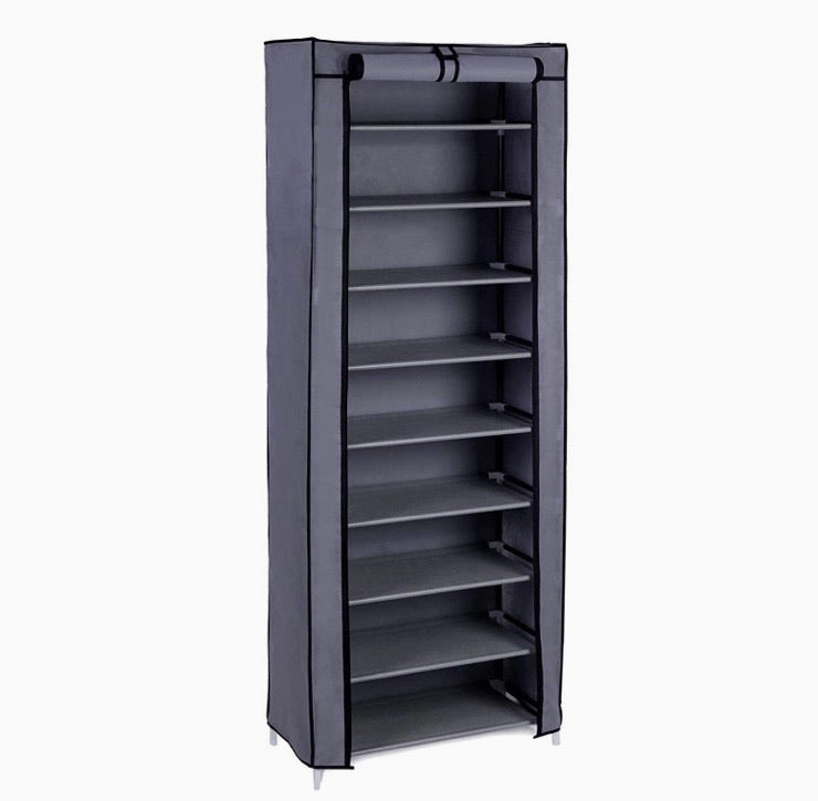 9-Tier Stackable Shoe Rack, Portable Shoes Storage Holder