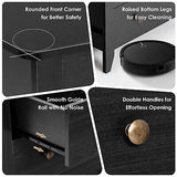 3 Chest of Drawers Sofa Side End Table Storage Dresser Nightstand Black