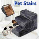 Portable Pet Soft Plush 3 Steps Ladder Dog Cat Stairs Ramp Washable Cover