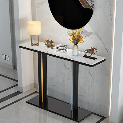 Delicate Texture Marble Console Table Narrow Long Sofa Table Hall Display Stand