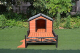 Dog House Kennel Pet Timber Wooden With Decking Patio Stair