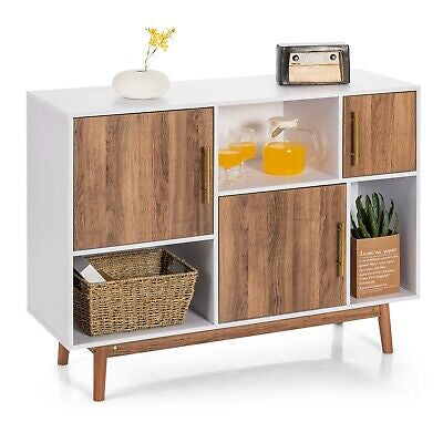 Sideboard Storage Cabinet Wood Buffet Cabinet TV Stand Cupboard w/ Doors Shelves