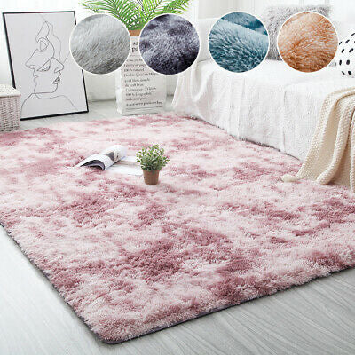 Soft Large Plush Floor Carpet Fluffy Area Rug Pad Mat Shaggy Bedroom Living Room