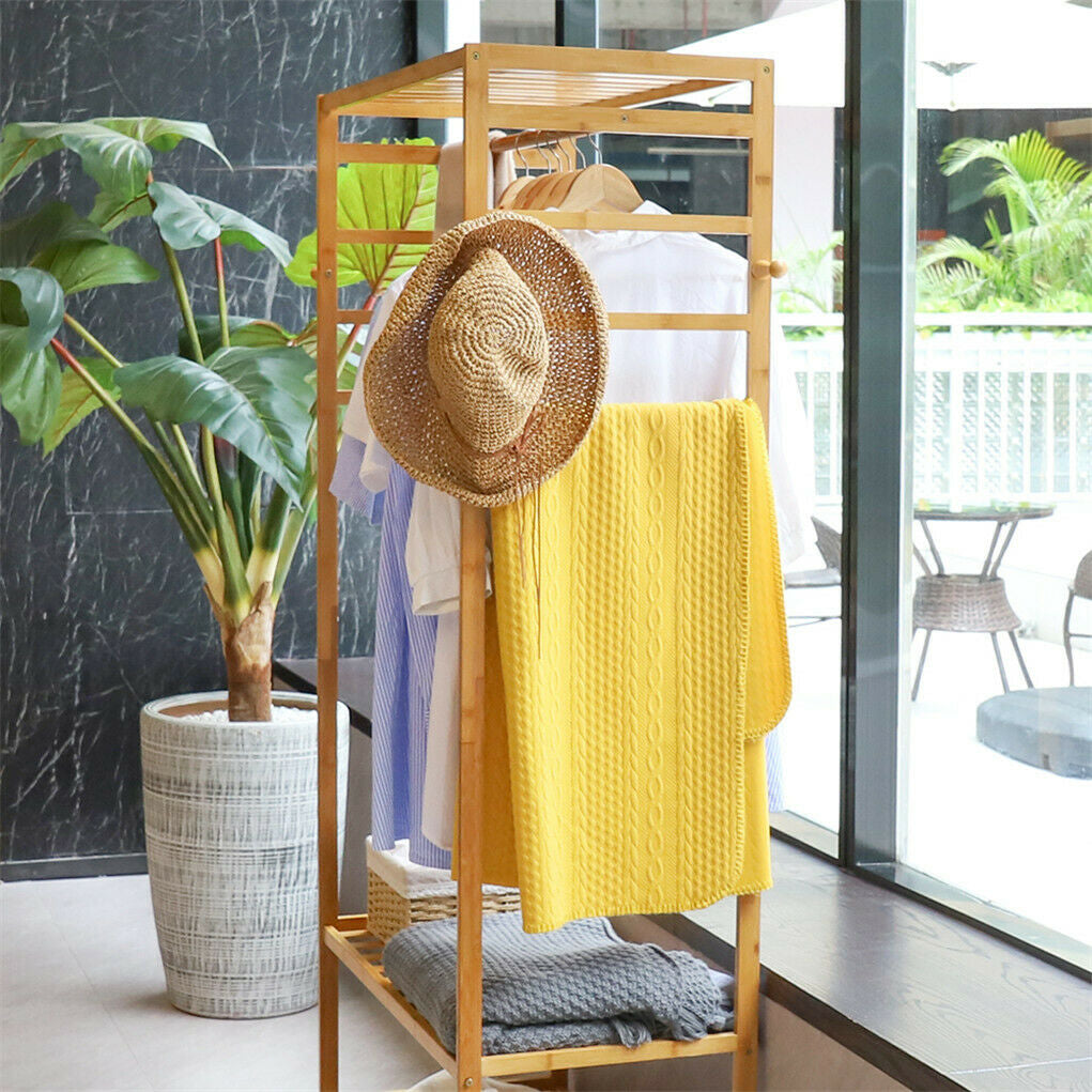 Strong Wooden Clothes Rack With Wheels