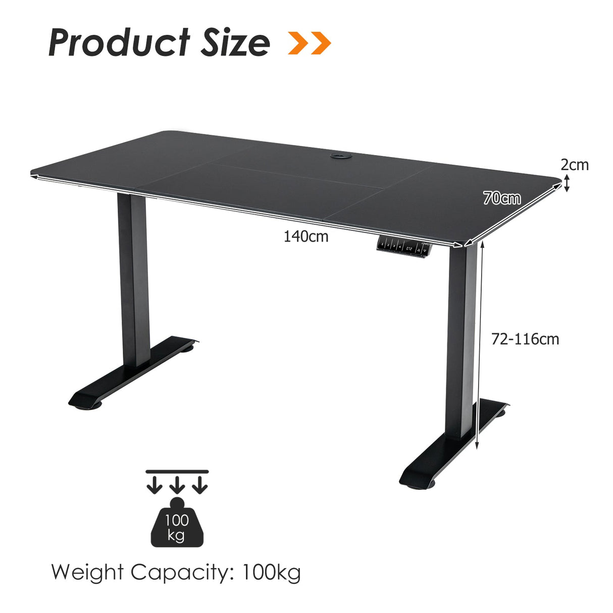 Standing Desk Electric Motorised Computer Desk Height Adjustable Sit Stand Table