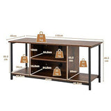 TV Stand Entertainment Unit Industrial Wooden Storage Shelf Rustic Brown