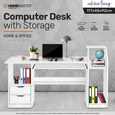 Computer/Work Desk Storage & Shelving Spacious Modern 117 x 92cm