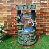 Polyresin Water Fountain, Water Feature with LED Light, Rocky Well