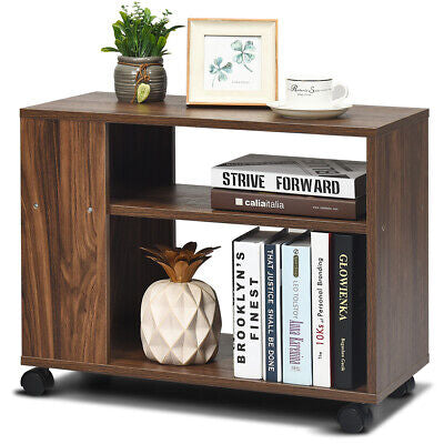 Beside Table Rolling Sofa Side End Table Nightstand Industrial w/ Wheels