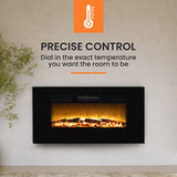 100cm Electric Heater Fireplace Wall Mounted Flame Effect Remote Indoor