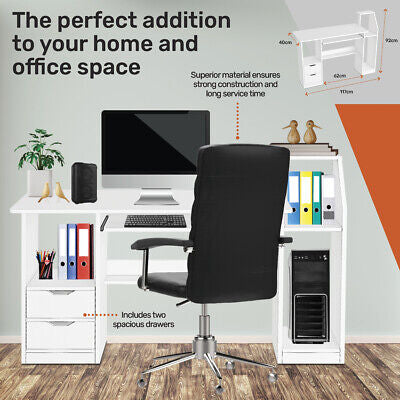 Computer/Work Desk Storage & Shelving Spacious Modern 117 x 92cm