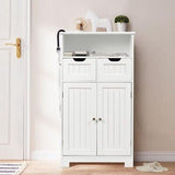 Bathroom Floor Cabinet Toilet Storage Cupboard Wooden Laundry Organizer