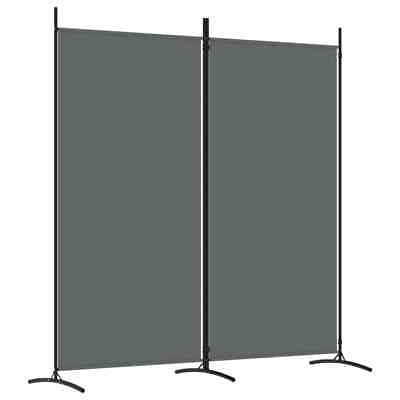 2-Panel Room Divider Anthracite 175x180 cm Fabric