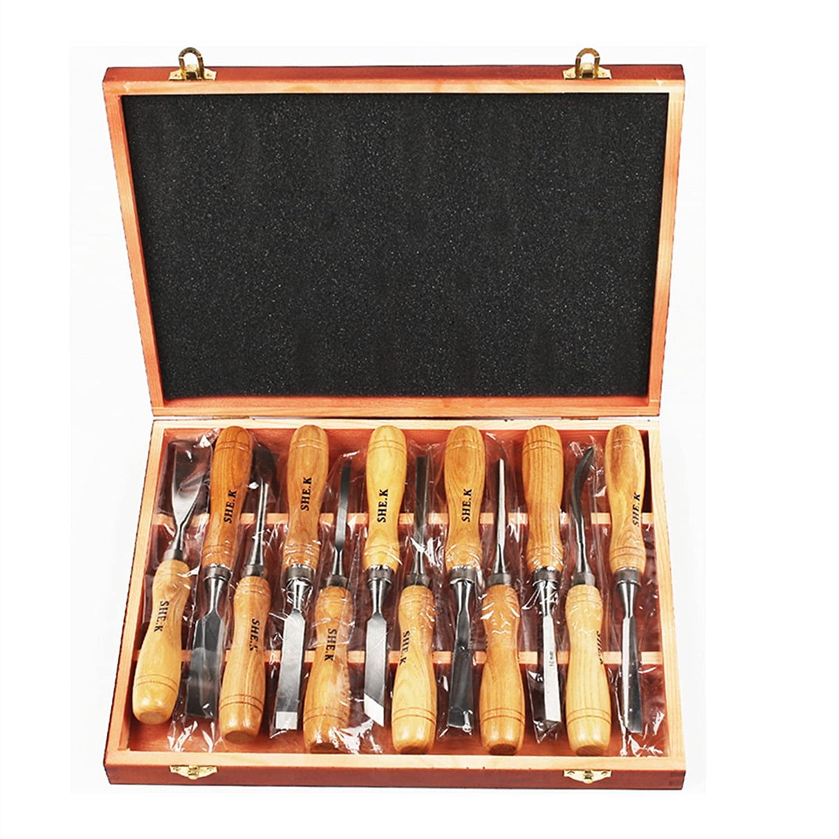 12pcs Wood Carving Chisel Tool Set Woodworking Gouge Hand Craft with Box DIY Hand Tool Gouged Timber Carpentry