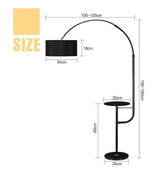 LED Floor Lamp Stand Free Standing Reading Lampshade Light Storage Table