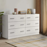 6 Chest of Drawers Lowboy Dresser Storage Cabinet White