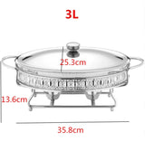 Food Warmer Buffet Alcohol Stove Luxury Golden Oval Hotel Wedding Chafing Dish