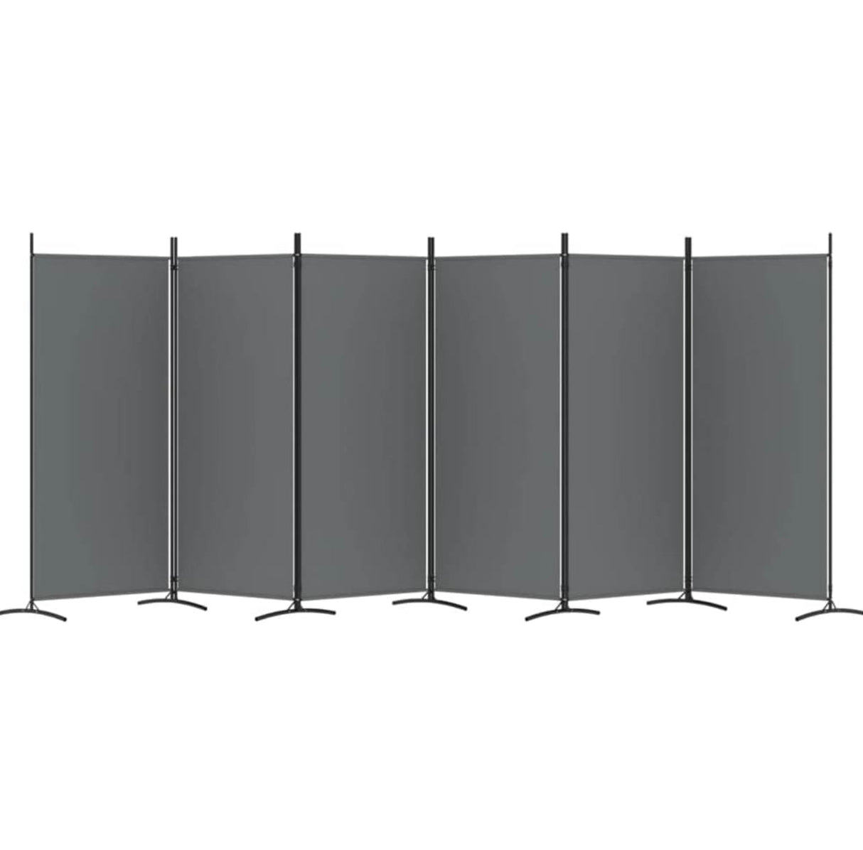 6-Panel Room Divider Living Room Bedroom Partition Privacy Protection Screen Room Separator Folding Dressing Wall Anthracite Fabric