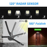 120 LED Solar Street Wall Light PIR Motion Sensor Waterproof Flood Lamp w/Remote