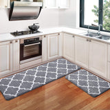 Kitchen Rugs and Mats [2 PCS] Super Absorbent Microfiber Kitchen Mat Non Slip Machine Washable Runner Carpets for Floor, Kitchen, Bathroom, Sink, Office, Laundry,28"x17.3"+47"x17.3",Black