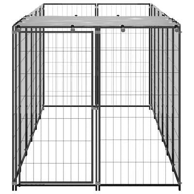 Steel Outdoor Kennel With Roof Dog Puppy Garden Play Pen Enclosure Lockable Cage