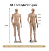 185CM Male Mannequin Full Body Manikin Display Stand Model Dress Form Adjustable