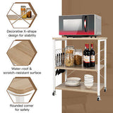 3-Tier Kitchen Rolling Shelf Trolley Mobile Storage Cart Printer Stand