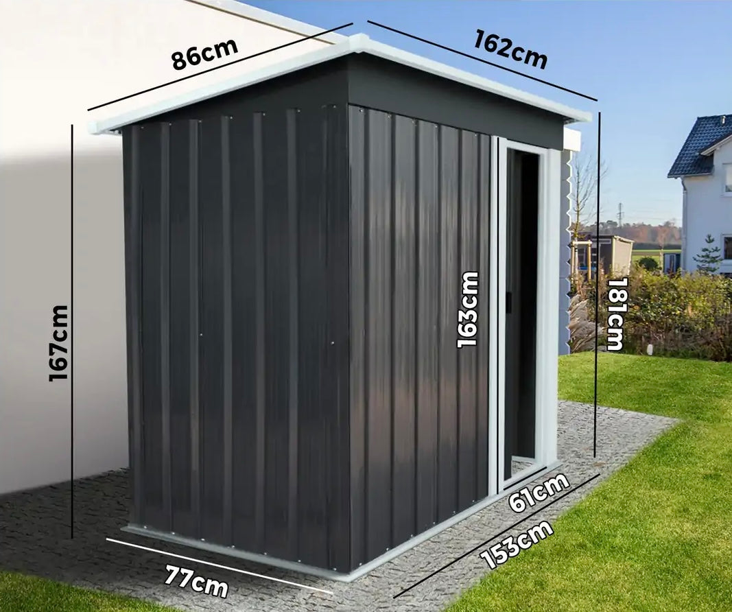 Garden Shed 1.62x0.86M Outdoor Storage Sheds Workshop Cabin Metal House