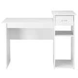 Computer Desk Study Writing Table w/ Storage Shelves Home Office White