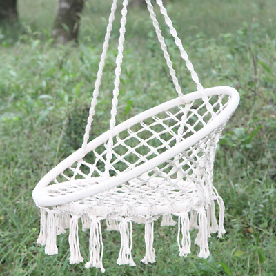 150KG Hammock Chair Macrame Cotton Swing Bed Hanging Relax Outdoor Indoor AU