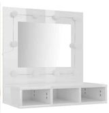 Mirror Cabinet with LED High Gloss White 60x31.5x62 cm