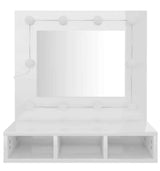 Mirror Cabinet with LED High Gloss White 60x31.5x62 cm