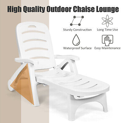 Outdoor Sun Lounge Folding Lounger Day Bed Recliner Chaise Beach Chair Furniture