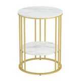 Premium Marble Sofa Side Table Corner Coffee Table End Table Bedside Table Gold