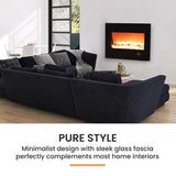 80cm Wall Mounted Electric Fireplace Heater with Flame Effect Options