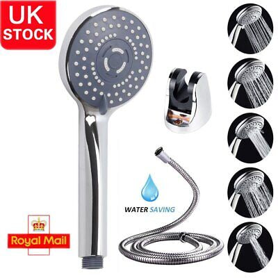 5 Function Massage Rain Hand Held Shower Head with 1.5m Hose Round