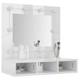 Mirror Cabinet with LED High Gloss White 60x31.5x62 cm